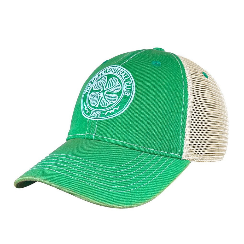  Celtic 1863FC Tea Washed Vintage Trucker Adjustable Hat - Green